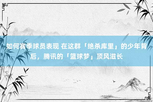 如何赛季球员表现 在这群「绝杀库里」的少年背后，腾讯的「篮球梦」顶风滋长