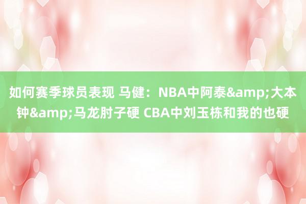 如何赛季球员表现 马健：NBA中阿泰&大本钟&马龙肘子硬 CBA中刘玉栋和我的也硬