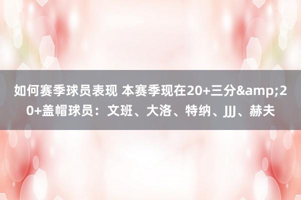 如何赛季球员表现 本赛季现在20+三分&20+盖帽球员：文班、大洛、特纳、JJJ、赫夫