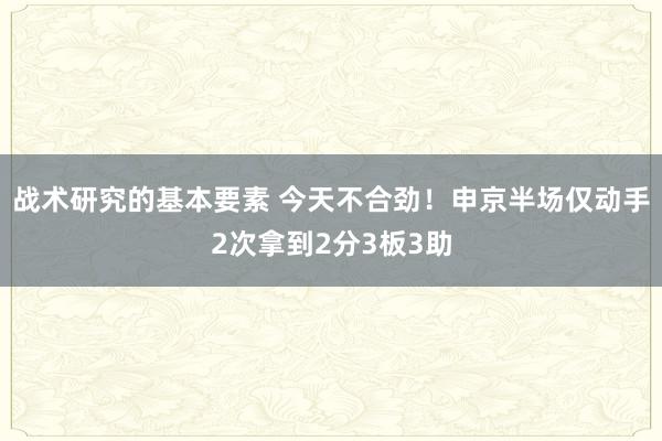 战术研究的基本要素 今天不合劲！申京半场仅动手2次拿到2分3板3助