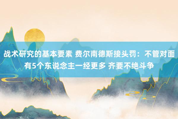 战术研究的基本要素 费尔南德斯接头罚：不管对面有5个东说念主一经更多 齐要不绝斗争