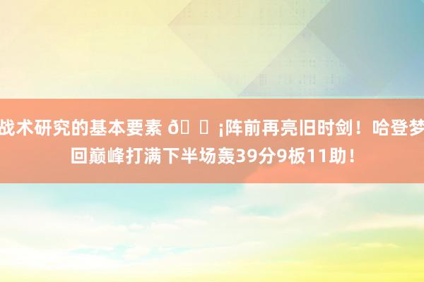 战术研究的基本要素 🗡阵前再亮旧时剑！哈登梦回巅峰打满下半场轰39分9板11助！