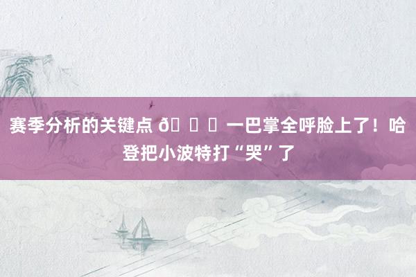 赛季分析的关键点 😂一巴掌全呼脸上了！哈登把小波特打“哭”了