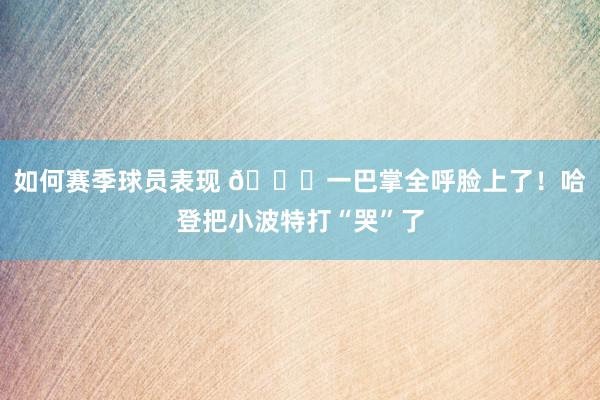 如何赛季球员表现 😂一巴掌全呼脸上了！哈登把小波特打“哭”了