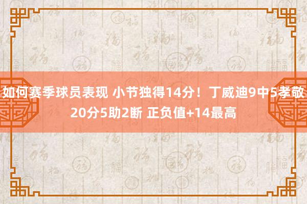 如何赛季球员表现 小节独得14分！丁威迪9中5孝敬20分5助2断 正负值+14最高