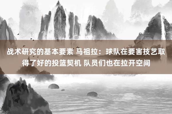 战术研究的基本要素 马祖拉：球队在要害技艺取得了好的投篮契机 队员们也在拉开空间