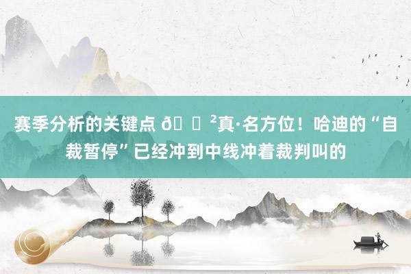 赛季分析的关键点 😲真·名方位！哈迪的“自裁暂停”已经冲到中线冲着裁判叫的