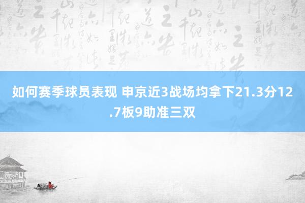 如何赛季球员表现 申京近3战场均拿下21.3分12.7板9助准三双