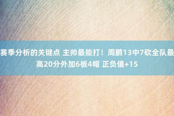 赛季分析的关键点 主帅最能打！周鹏13中7砍全队最高20分外加6板4帽 正负值+15