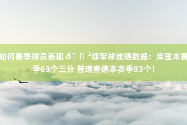 如何赛季球员表现 😲绿军球迷晒数据：库里本赛季63个三分 普理查德本赛季83个！