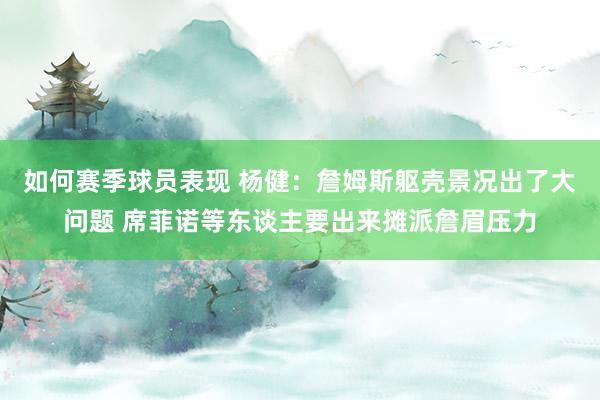 如何赛季球员表现 杨健：詹姆斯躯壳景况出了大问题 席菲诺等东谈主要出来摊派詹眉压力