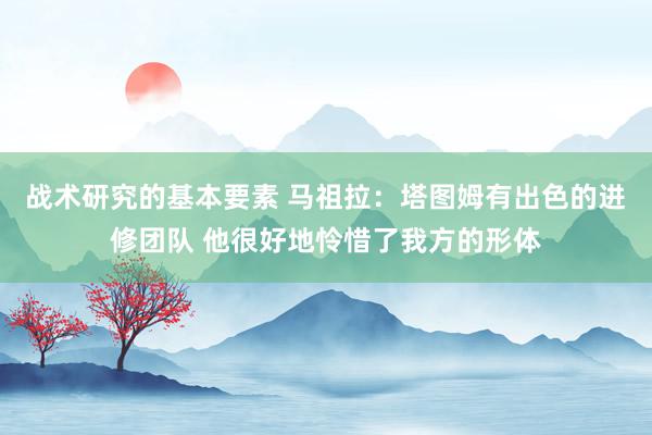 战术研究的基本要素 马祖拉：塔图姆有出色的进修团队 他很好地怜惜了我方的形体