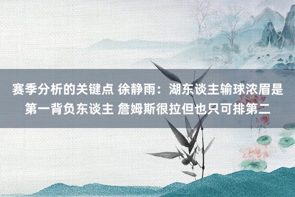 赛季分析的关键点 徐静雨：湖东谈主输球浓眉是第一背负东谈主 詹姆斯很拉但也只可排第二