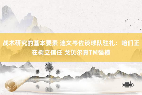 战术研究的基本要素 迪文岑佐谈球队驻扎：咱们正在树立信任 戈贝尔真TM强横