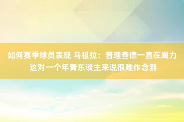 如何赛季球员表现 马祖拉：普理查德一直在竭力 这对一个年青东谈主来说很难作念到