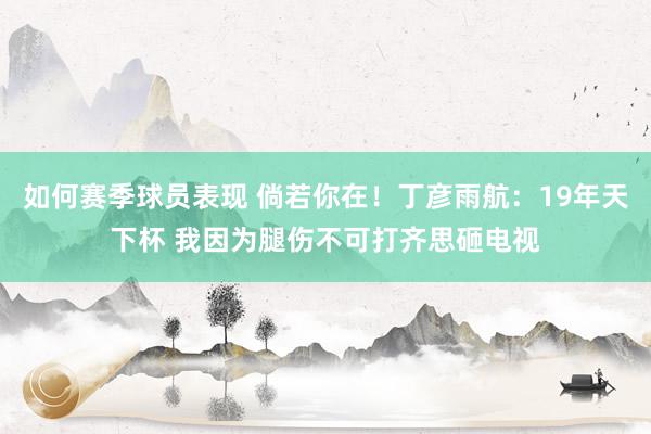 如何赛季球员表现 倘若你在！丁彦雨航：19年天下杯 我因为腿伤不可打齐思砸电视