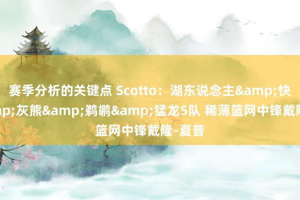 赛季分析的关键点 Scotto：湖东说念主&快船&灰熊&鹈鹕&猛龙5队 稀薄篮网中锋戴隆-夏普