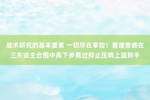 战术研究的基本要素 一切尽在掌控！普理查德在三东谈主合围中高下步晃过抑止压哨上篮到手