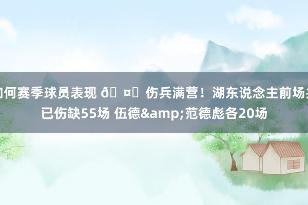 如何赛季球员表现 🤕伤兵满营！湖东说念主前场共已伤缺55场 伍德&范德彪各20场