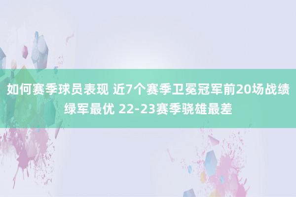 如何赛季球员表现 近7个赛季卫冕冠军前20场战绩绿军最优 22-23赛季骁雄最差