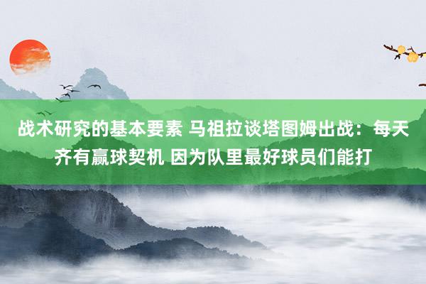 战术研究的基本要素 马祖拉谈塔图姆出战：每天齐有赢球契机 因为队里最好球员们能打