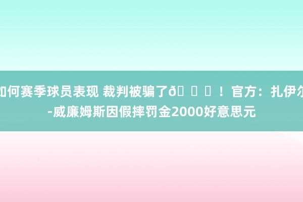 如何赛季球员表现 裁判被骗了😅！官方：扎伊尔-威廉姆斯因假摔罚金2000好意思元