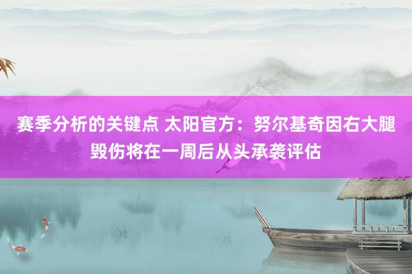 赛季分析的关键点 太阳官方：努尔基奇因右大腿毁伤将在一周后从头承袭评估